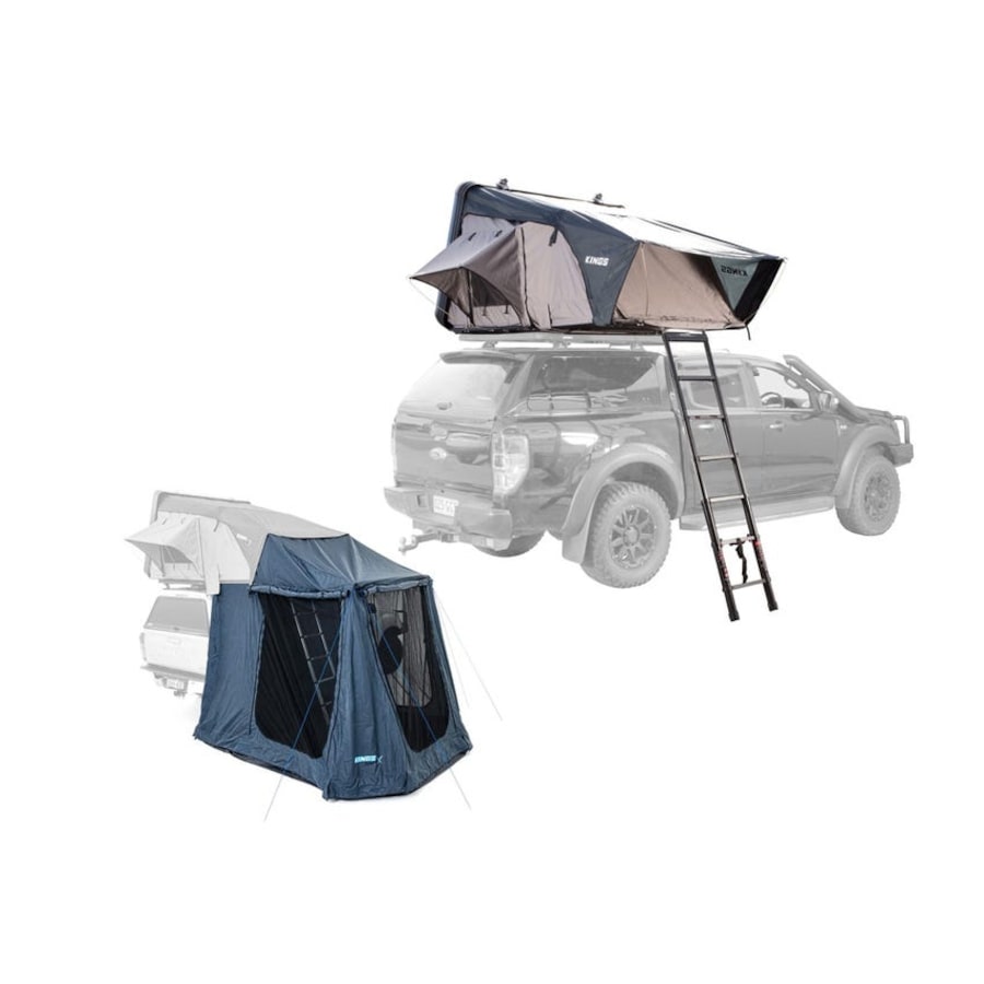 Kings Tourer X Roof Top Tent Aluminium Shell+ Tourer X Rooftop Tent Annex
