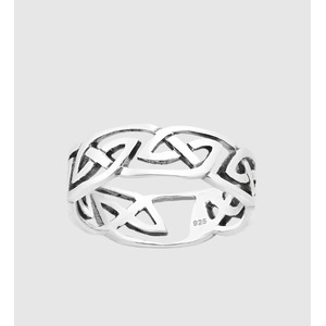 925 Sterling Silver Celtic Knot Ring Mens Wedding Band Irish Tribal Jewelry Size 7-13