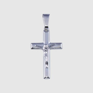 925 Sterling Silver Cross Pendant - High-Polish Crucifix Necklace for Men - Classic Plain Religious Jewelry