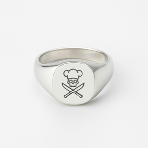 Chef's Conquest - Chef's Signet Ring, 925 Silver Pirate Hat and Knives Jewelry Gift