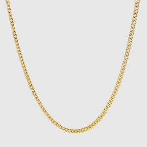 Mens 3mm Cuban Chain Necklace - 18k Gold Plated - Hip Hop Jewelry