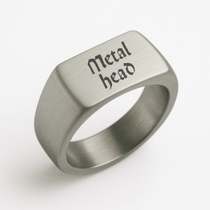 Metal Head Signet Ring - Heavy Metal Jewelry Rings for Men 925 Sterling Silver