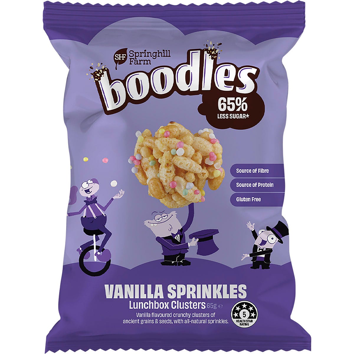 Buy Springhill Farm Boodles Lunchbox Clusters Vanilla Sprinkles 65g ...