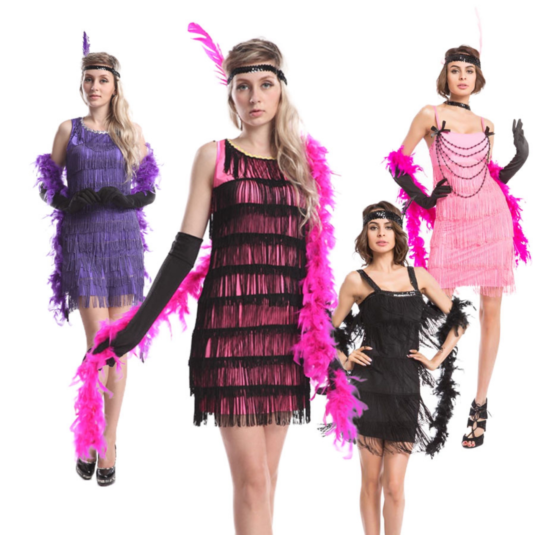 1920s Roaring 20s Charleston Gangster Flapper Gatsby Fancy Dress Costume Outfit - Foto 3