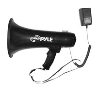 Pyle Megaphone Speaker PA Bullhorn Built-in Siren - Adjustable Volume Control & 1200Yard Range - for Football, Soccer, Baseball, Hockey & Basketball Cheerleading Fans & Coaches or for Safety Drills