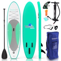 SereneLife Stand Up Paddle Board Inflatable, Paddleboard w/SUP Accessories, Includes Safety Leash, Oar Paddle, Manual Air Pump, Repair Kit, Storage Bag & 3 Fins- Very Sturdy for Adults & Kids.