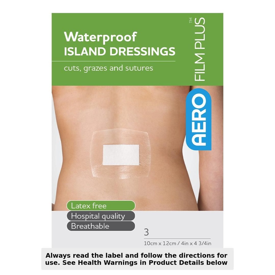 AeroFilm Plus Waterproof Film Dressing + Pad 12cm x 10cm 3 Pack