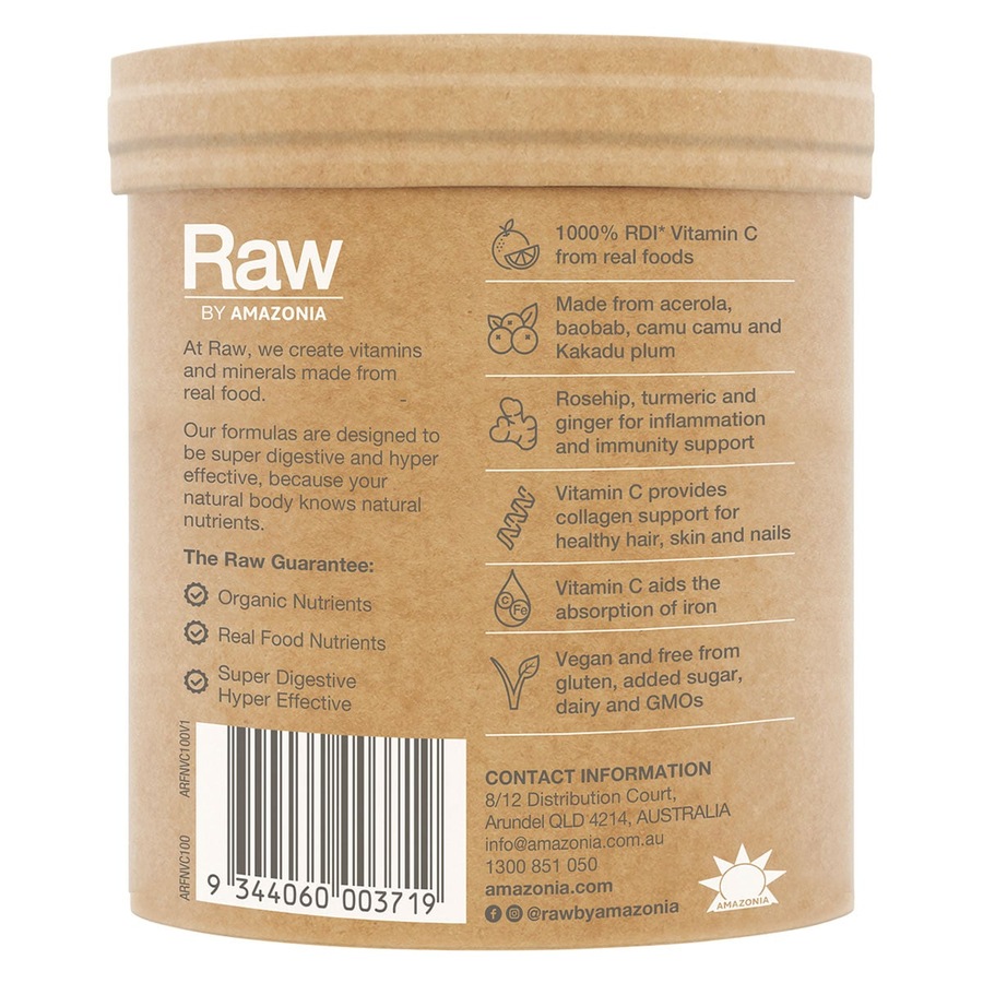 Amazonia Raw Organic Vitamin C Powder Passionfruit 100g