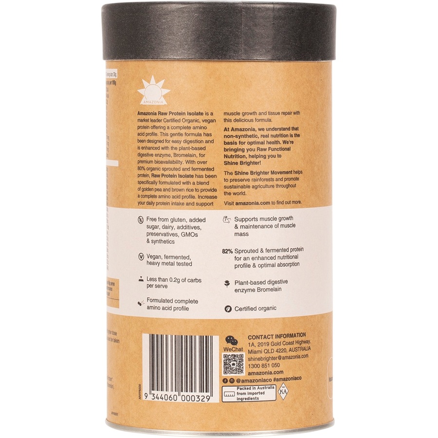 Amazonia Raw Vegan Protein Isolate Natural 500g