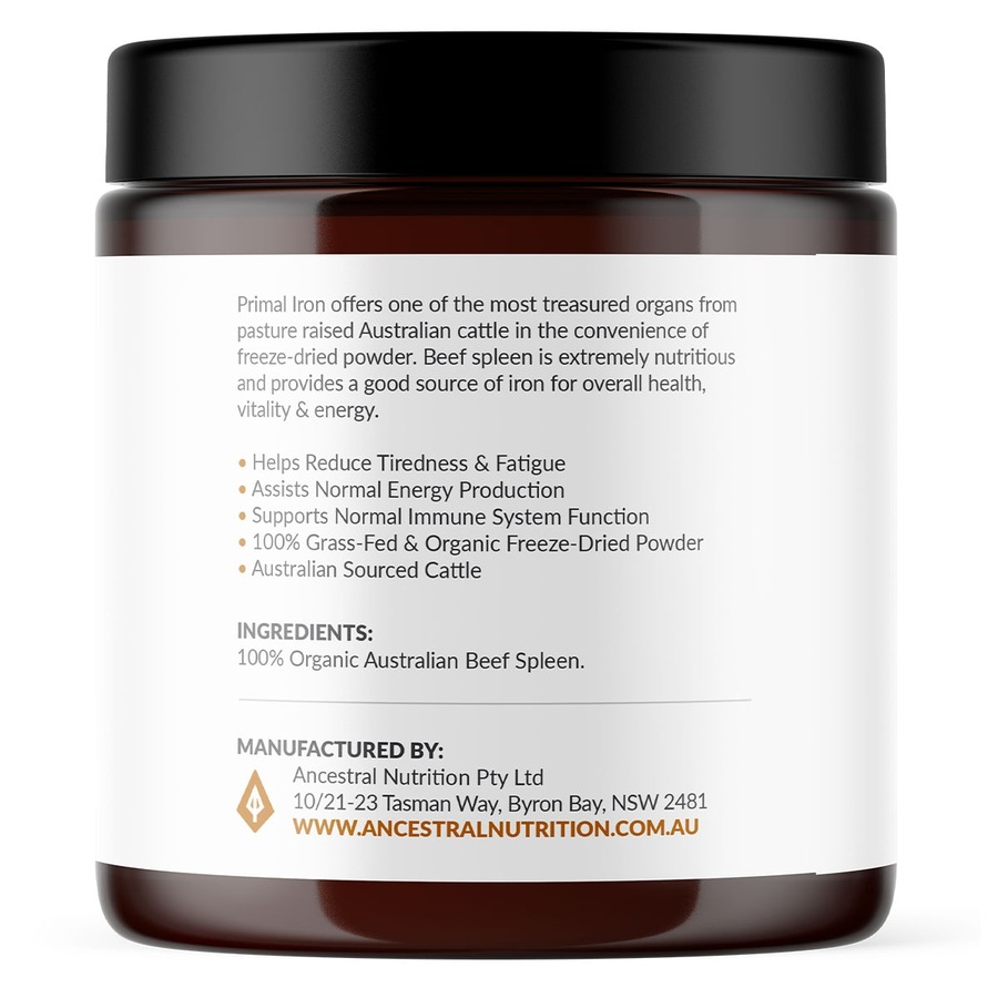 Ancestral Nutrition Primal Iron Grass Fed Beef Spleen Powder 60g