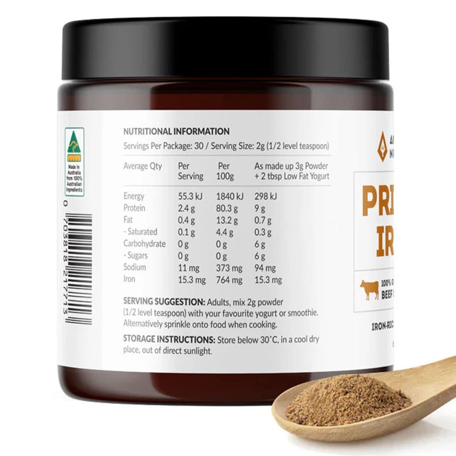 Ancestral Nutrition Primal Iron Grass Fed Beef Spleen Powder 60g