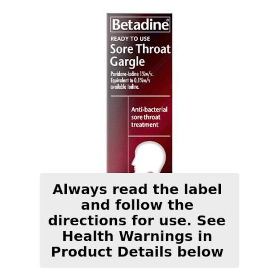 Betadine Ready to Use Sore Throat Gargle 120ml