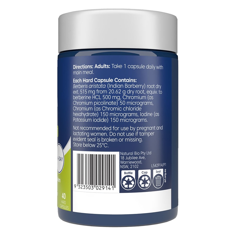 Bioglan Berberine Xtra Blood Sugar Support 40 Capsules