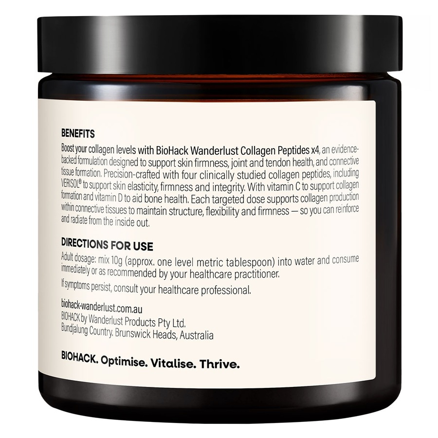 BioHack Wanderlust Collagen Peptides x4 Powder 150g