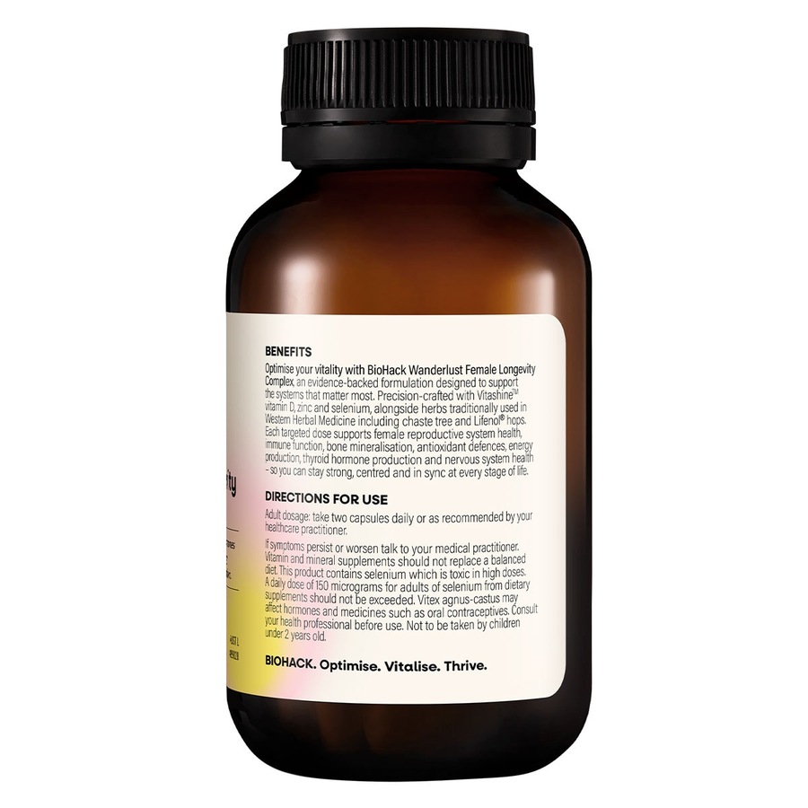 BioHack Wanderlust Female Longevity Complex 60 Capsules