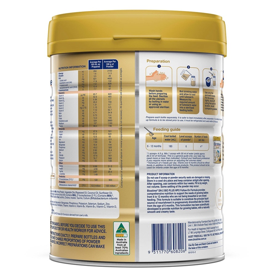 Biostime SN-2 Bio Plus HPO Follow-On Formula (6-12 months) - 800g