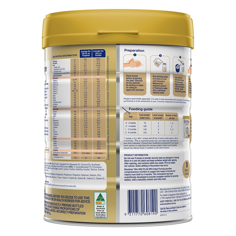 Biostime SN-2 Bio Plus HPO Infant Formula (0-6 months) - 800g