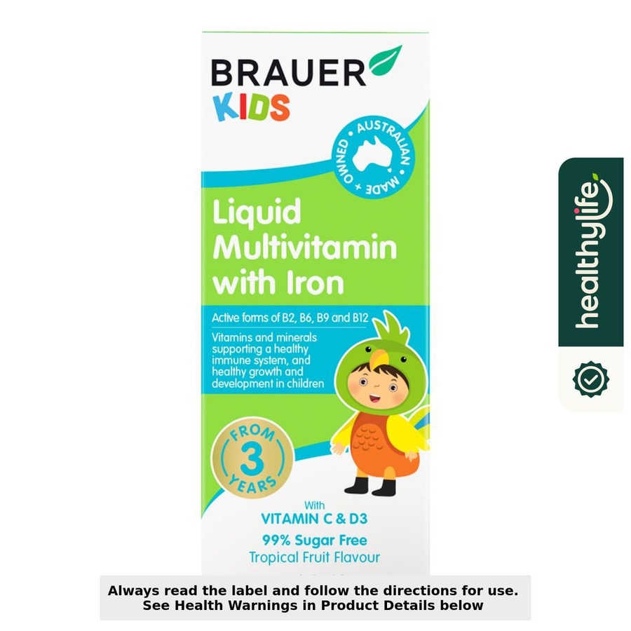 Buy Brauer Kids Liquid Multivitamin with Iron 200ml - Everyday Rewards Shop