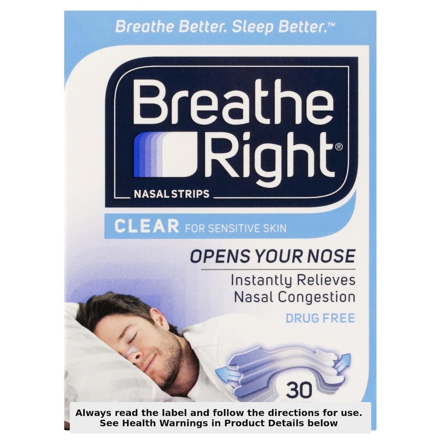 Breathe Right Clear Nasal Strips Large 30 Pack