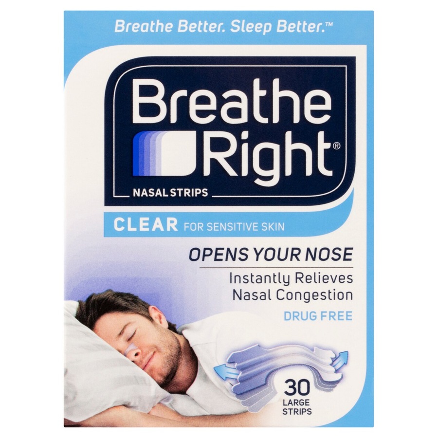 Breathe Right Clear Nasal Strips Large 30 Pack