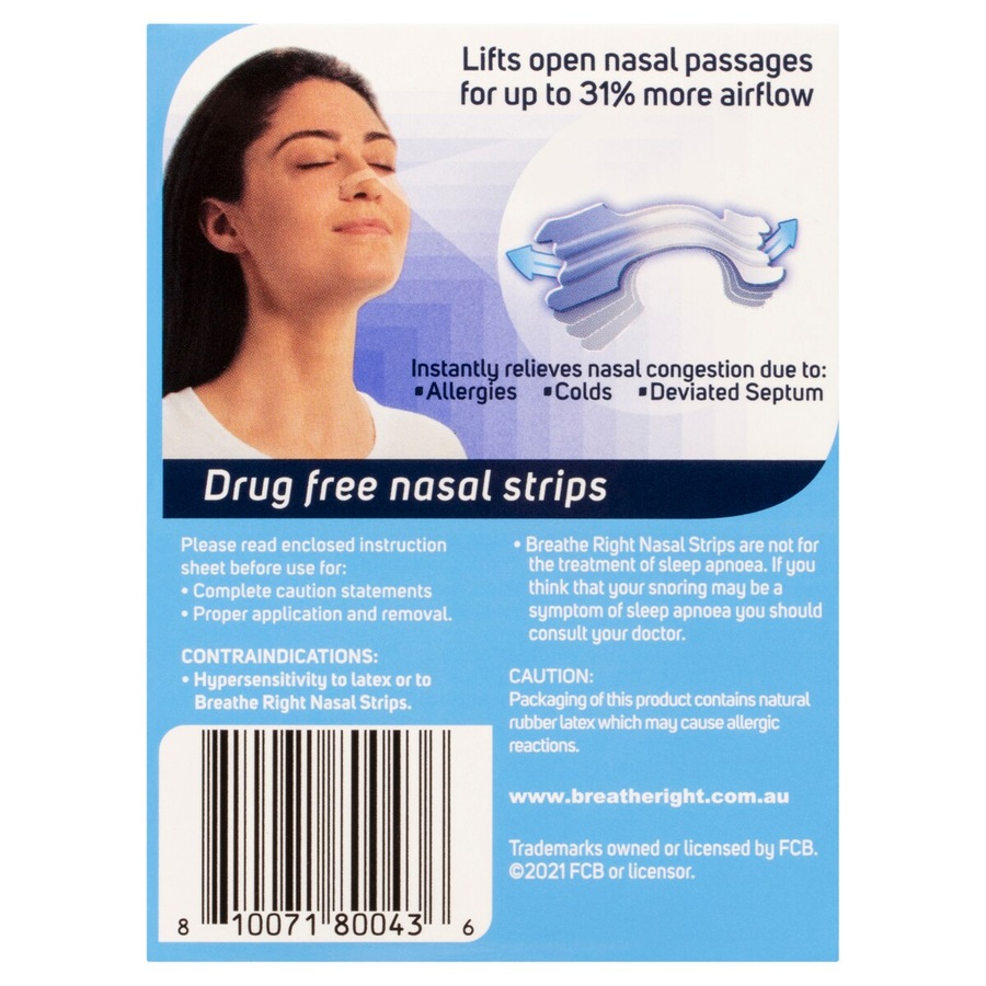 Breathe Right Clear Nasal Strips Large 30 Pack