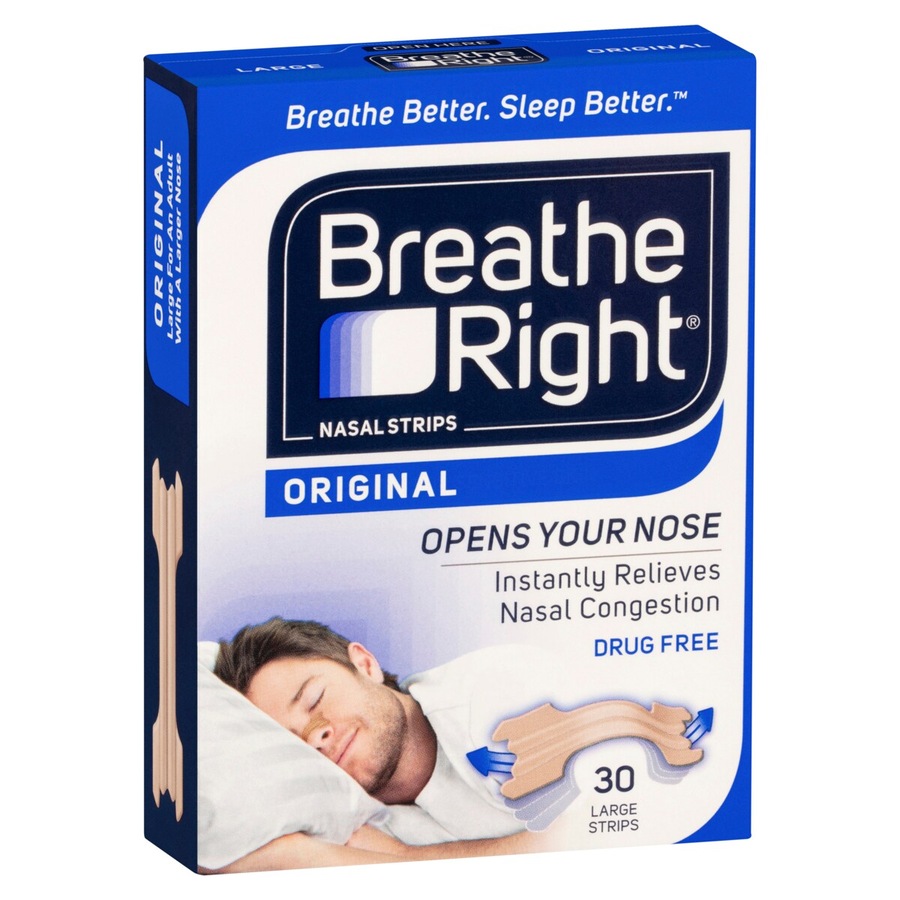 Breathe Right Nasal Strips Original Tan L 30 Pack