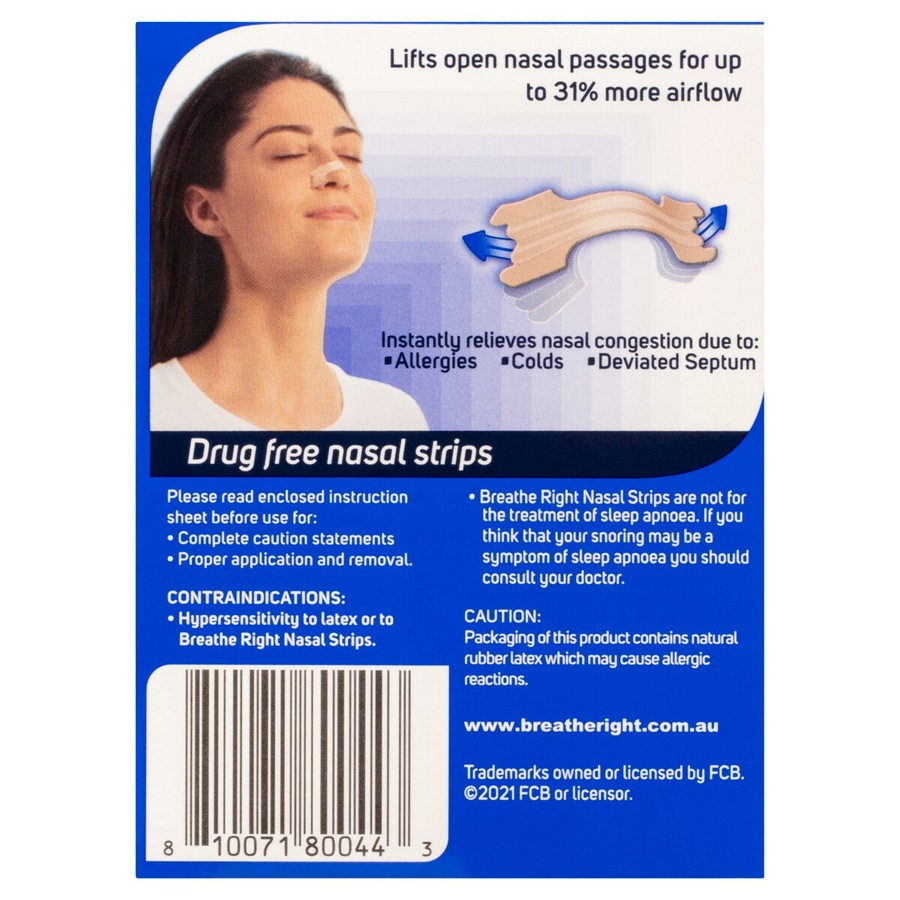 Breathe Right Nasal Strips Original Tan L 30 Pack
