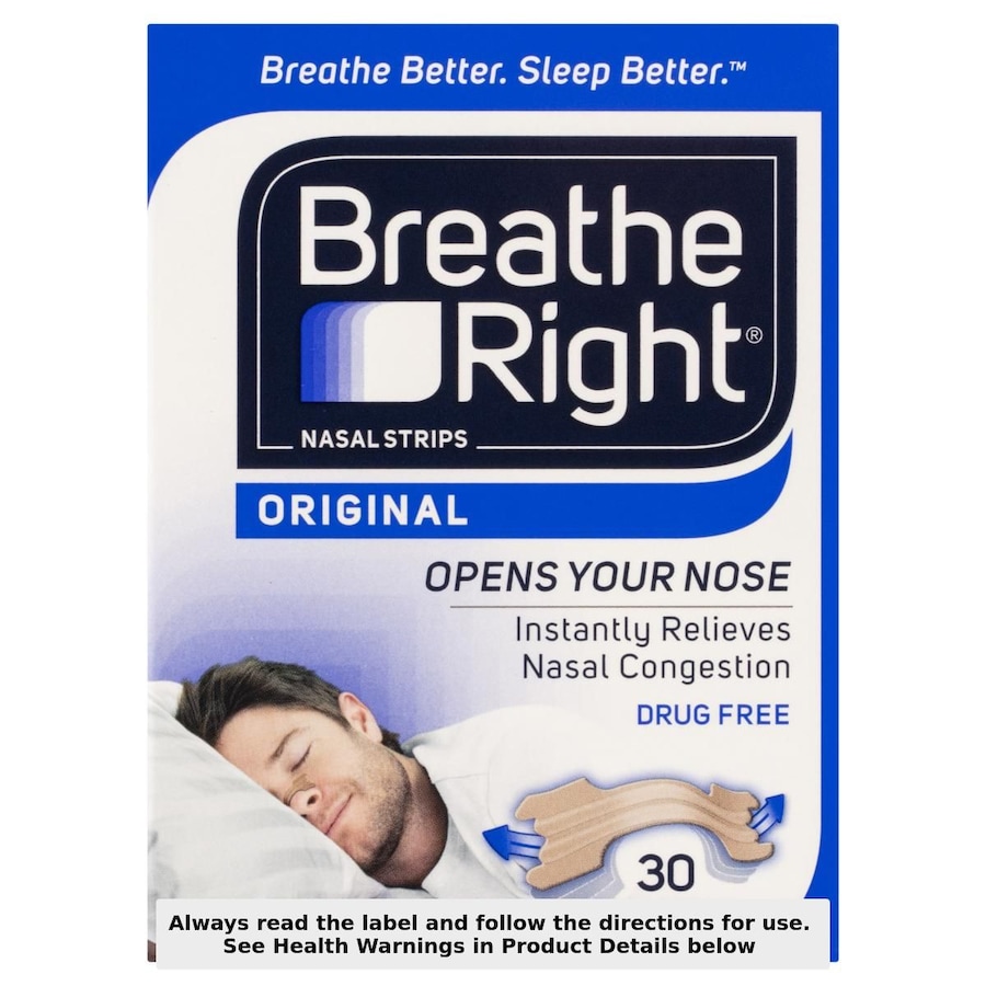 Breathe Right Nasal Strips Original Tan S/M 30 Pack