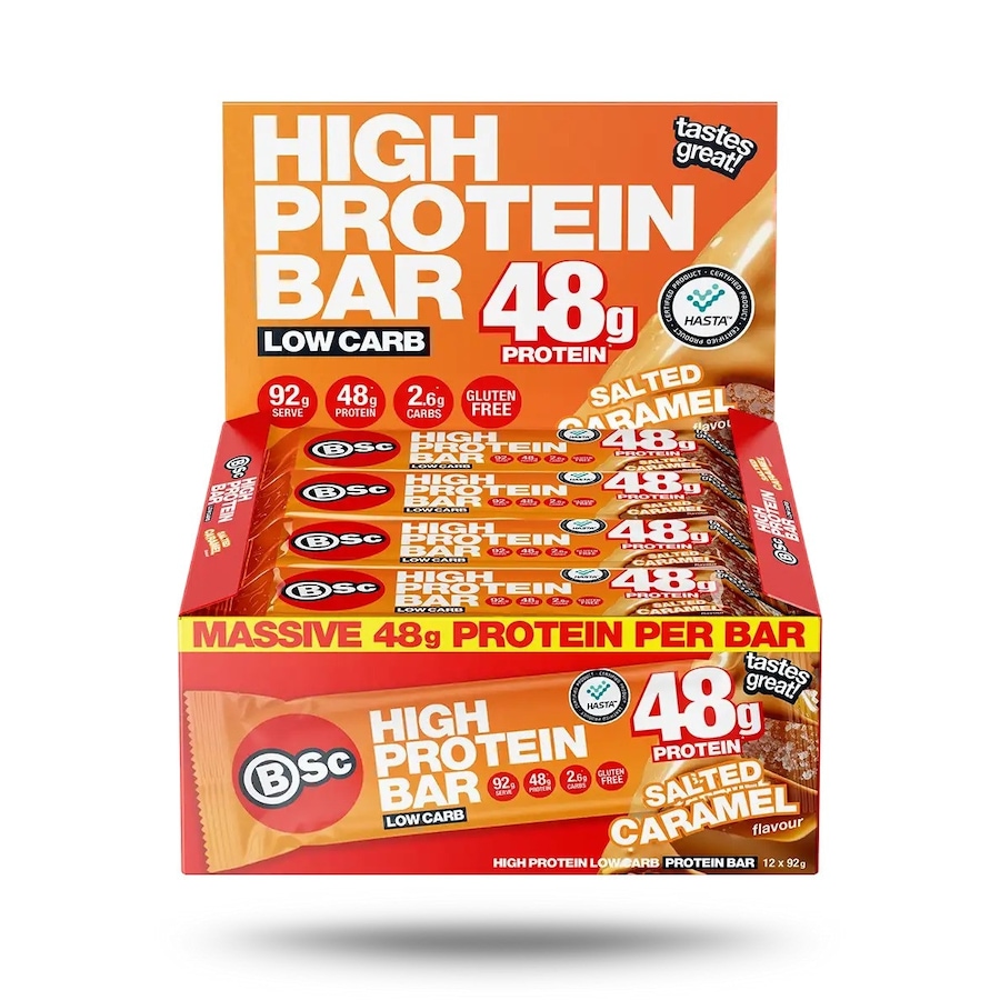BSc High Protein Low Carb Bar Salted Caramel Box 12 x 92g
