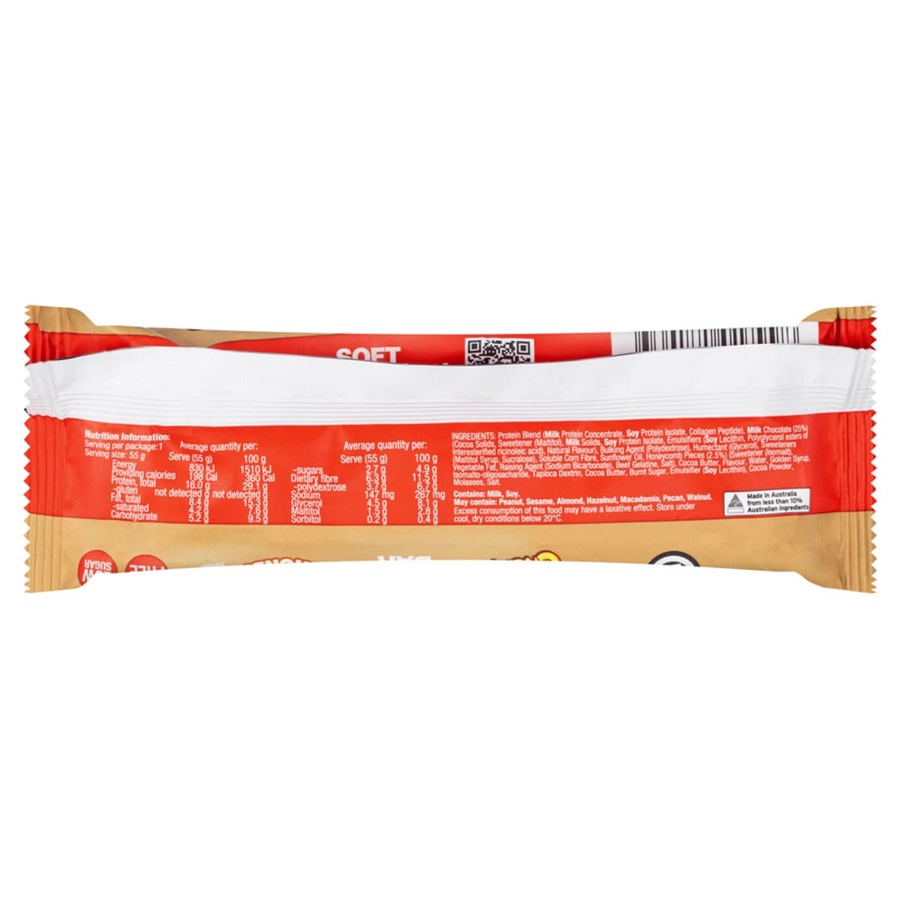 BSc x Violet Crumble Soft Protein Bars Caramel Honeycomb Box 12 x 55g