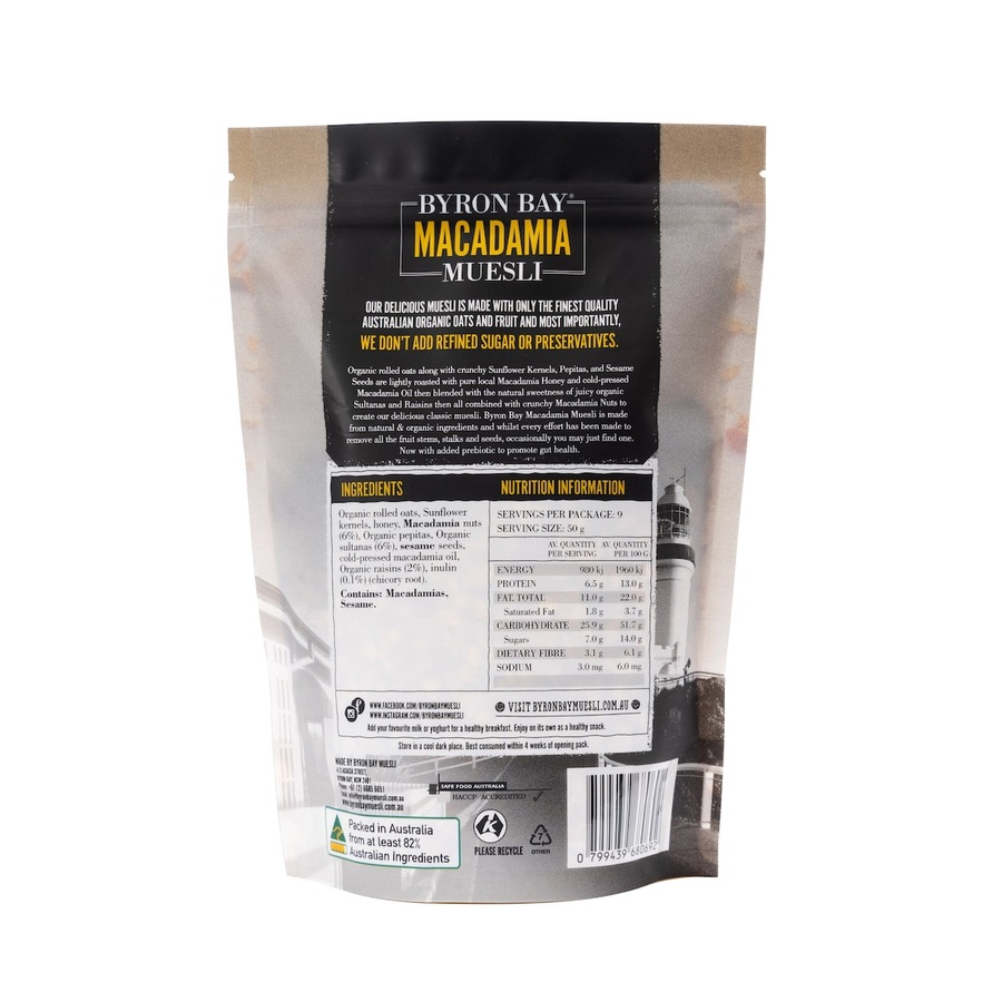 Byron Bay Macadamia Muesli Classic Style 450g