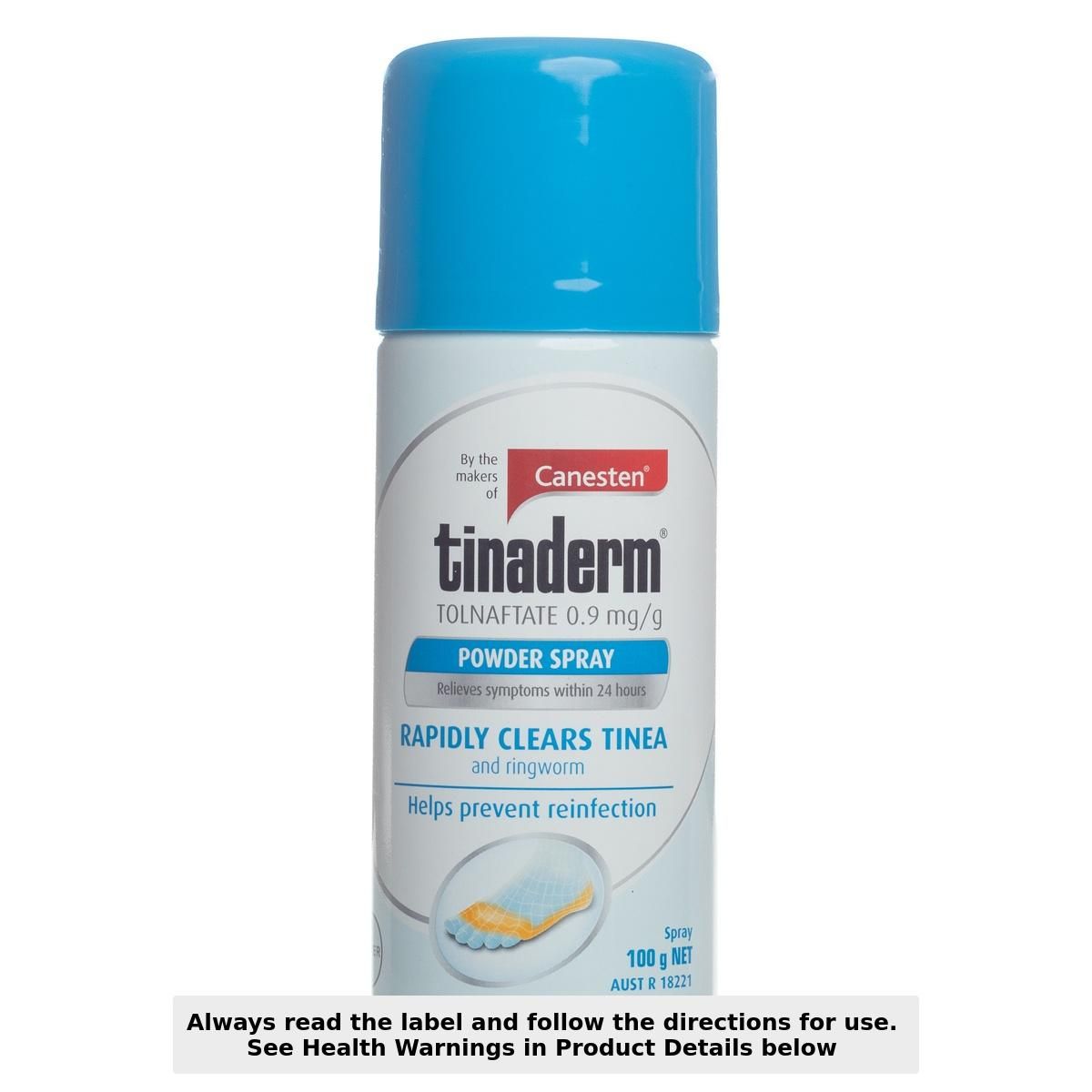 Buy Canesten Tinaderm Powder Spray For Tinea & Ringworm 100g - MyDeal ...