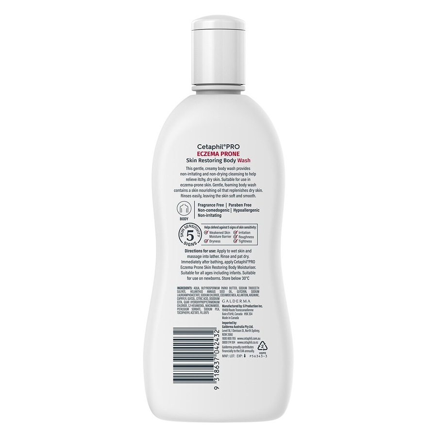 Cetaphil Pro Eczema Prone Skin Restoring Body Wash 295ml