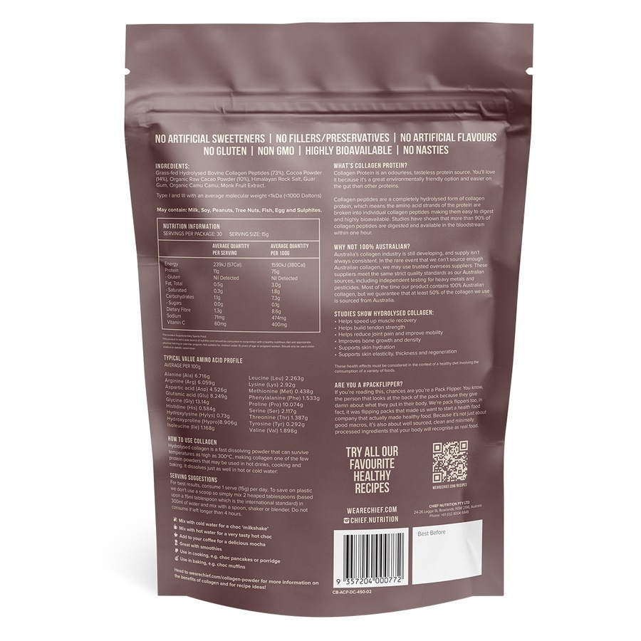 Chief Collagen Protein Powder Dark Choc 450g