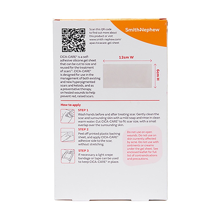 Cica-care Scar Treatment Silicone Gel Sheet 6cm X 12cm Single