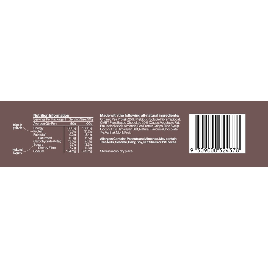 CMBT Layered Plant Protein Bar - Chocolate Fudge 12 x 50g