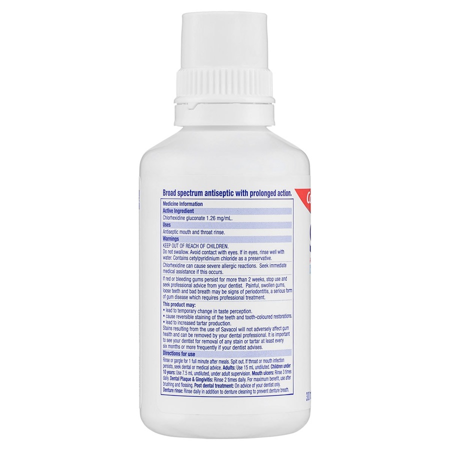 Buy Colgate Savacol Antiseptic Mouth & Throat Rinse Fresh Mint 300ml ...