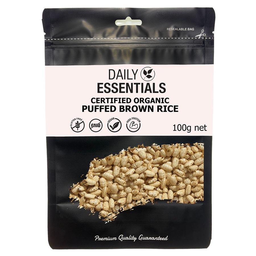 Daily Essentials Organic Puffed Brown Rice 100g