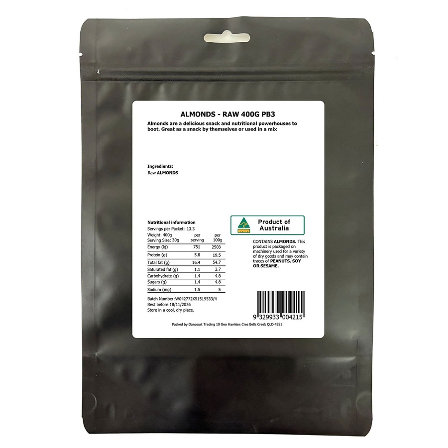 Daily Essentials Raw Almonds 400g