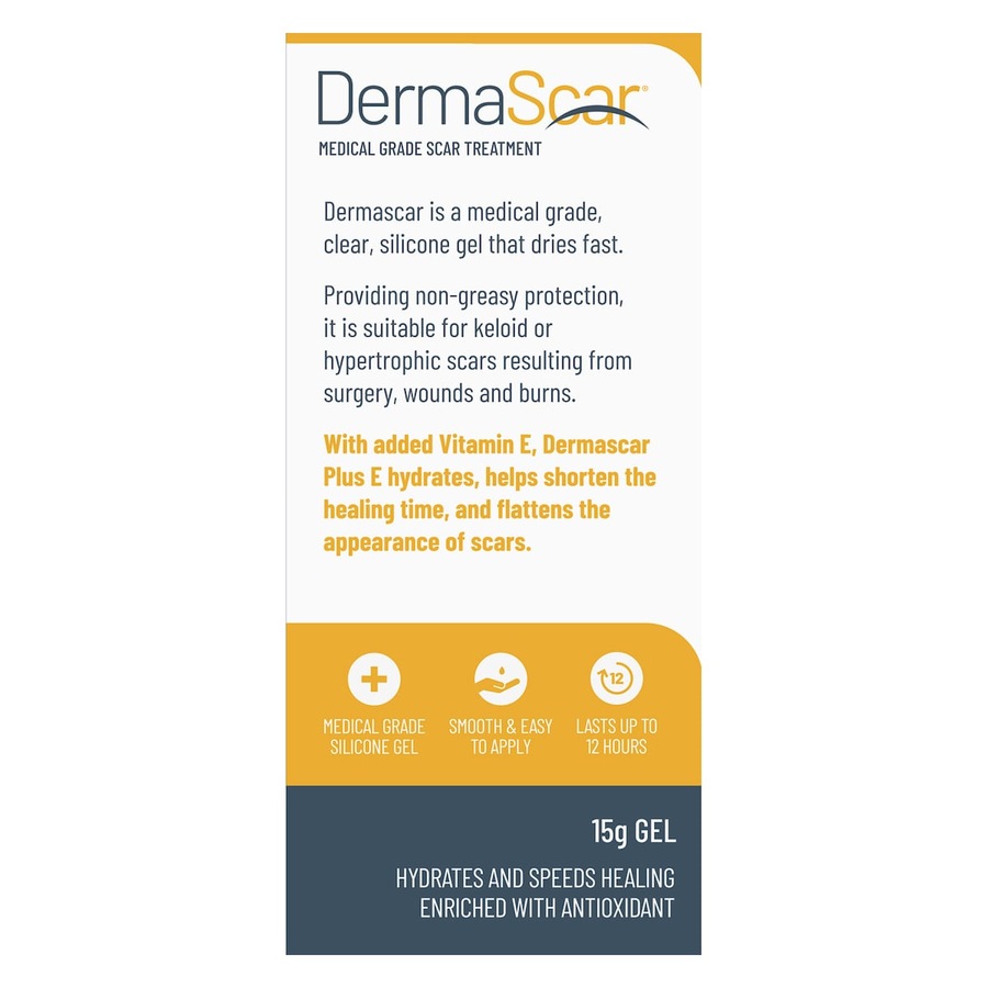 DermaScar Silicone Scar Reduction Gel Plus E 15g