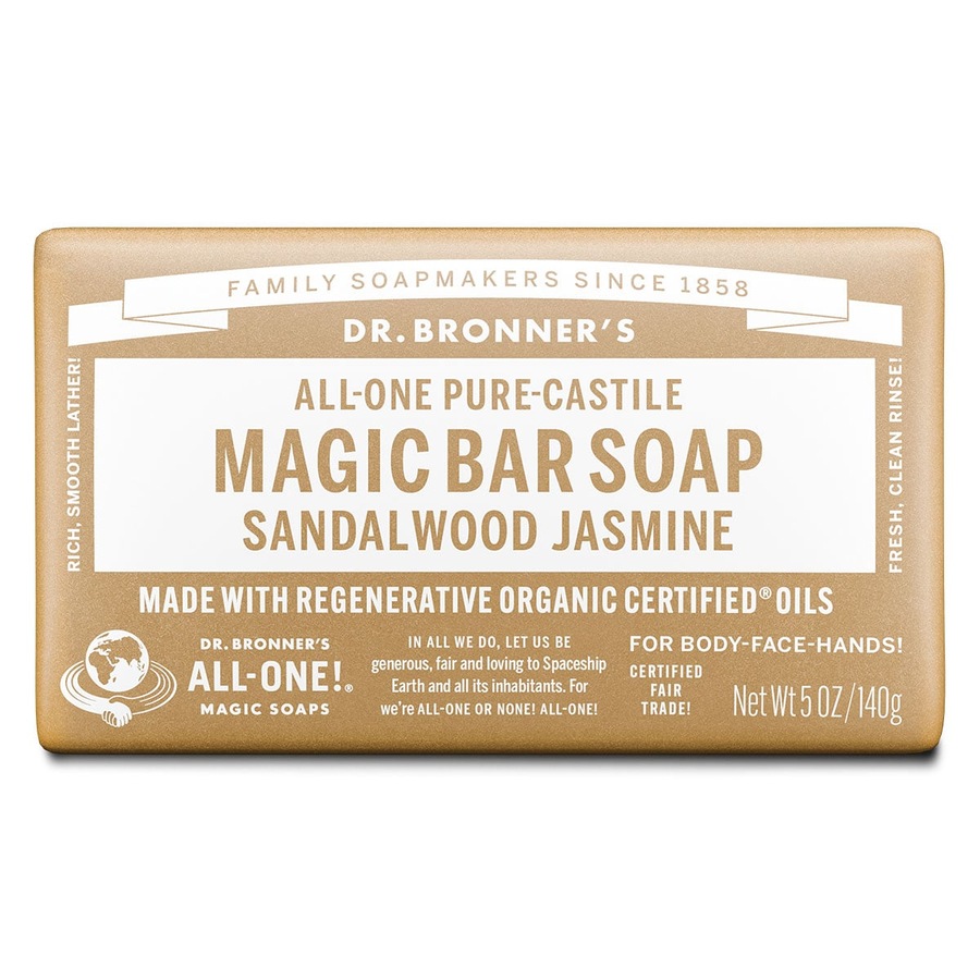 Dr Bronner's Pure Castile Magic Bar Soap Sandalwood Jasmine 140g