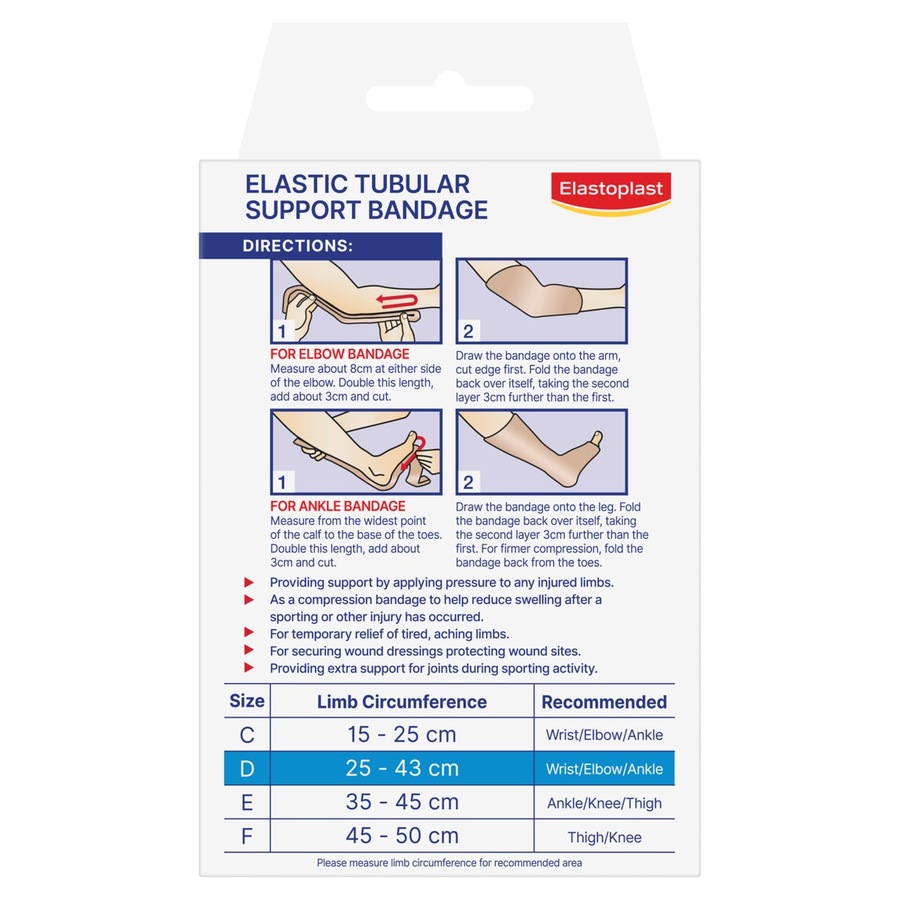 Elastoplast Elastic Tubular Support Bandage Size D 1m