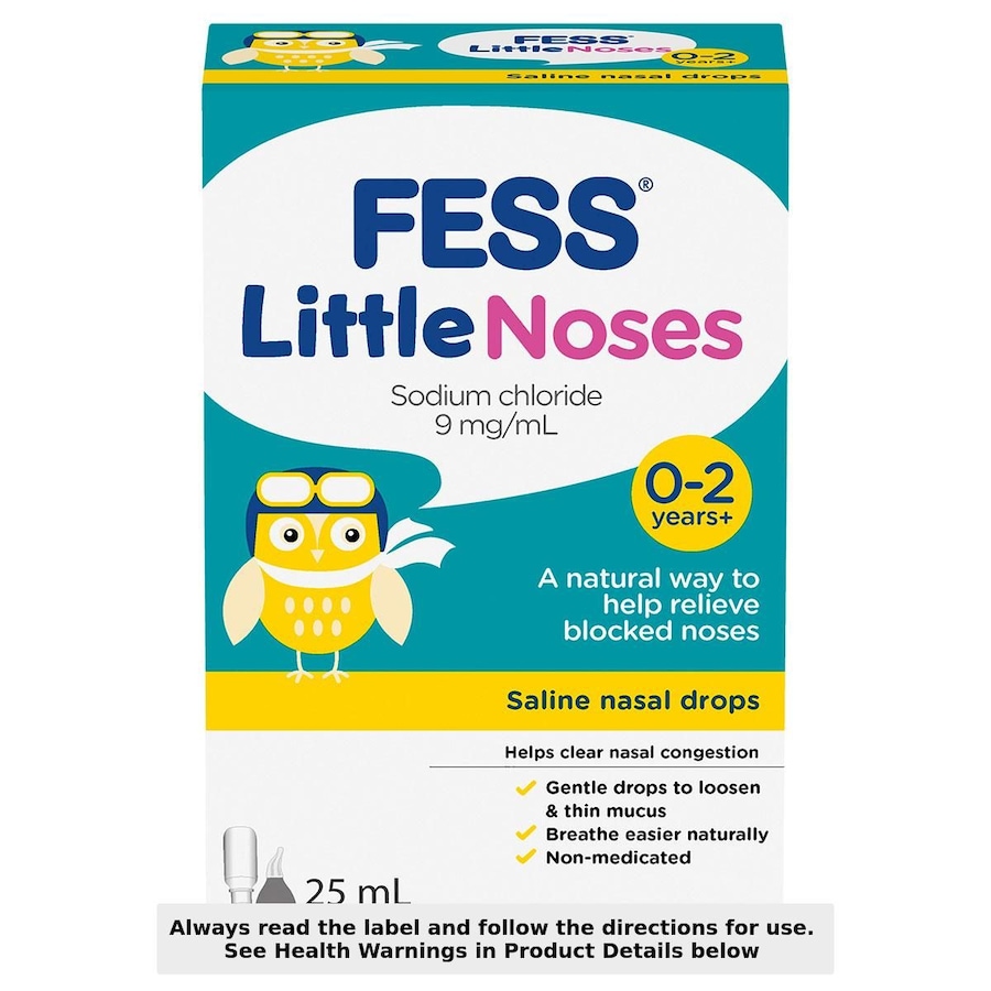 Fess Little Noses Saline Nasal Drops 25ml + Aspirator