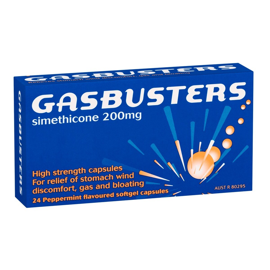 Gasbusters 200mg Capsules Peppermint 24 Pack