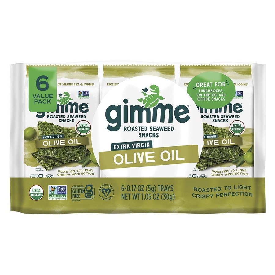 Gimme Roasted Seaweed Snacks Grab & Go Olive Oil 6x5g
