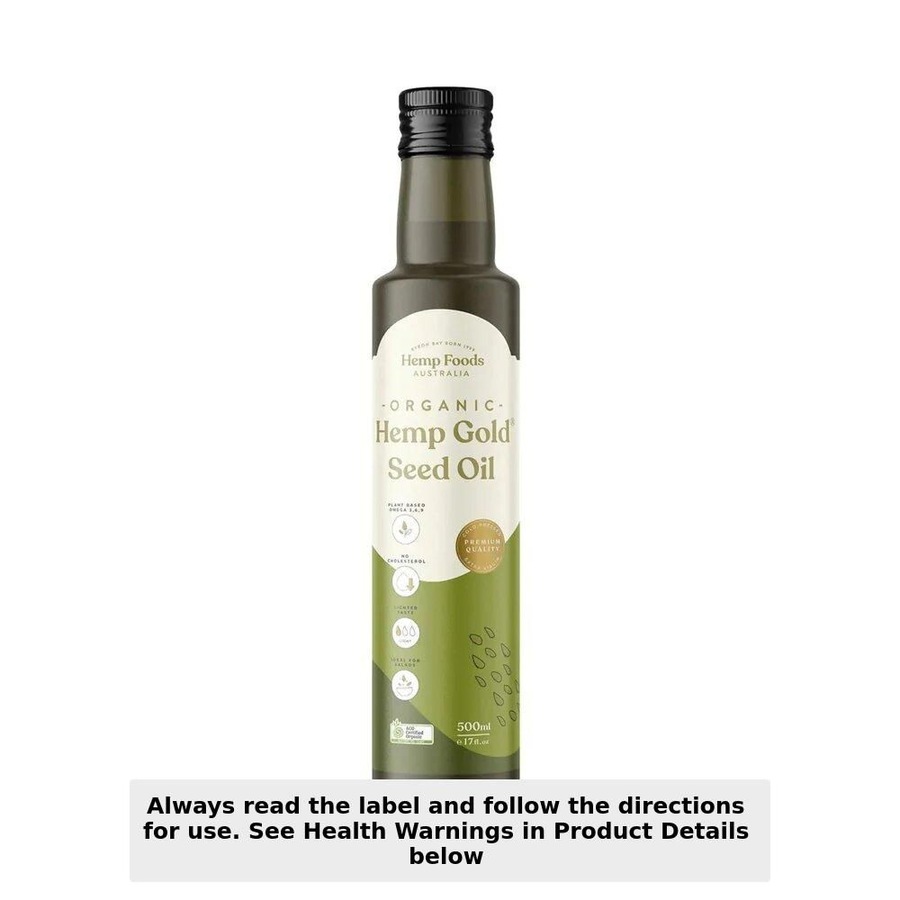 Hemp Foods Australia Organic Hemp Gold Seed Oil 500ml