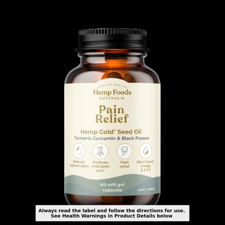 Hemp Foods Australia Pain Relief with Hemp Gold Seed Oil 60 Capsules