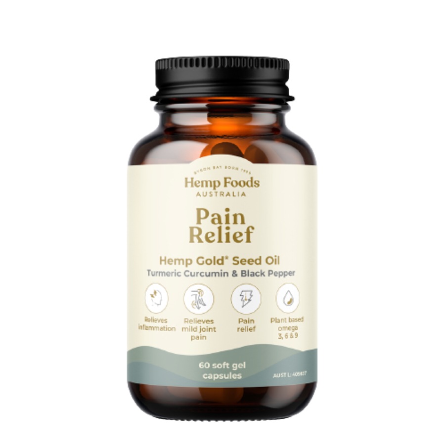 Hemp Foods Australia Pain Relief with Hemp Gold Seed Oil 60 Capsules