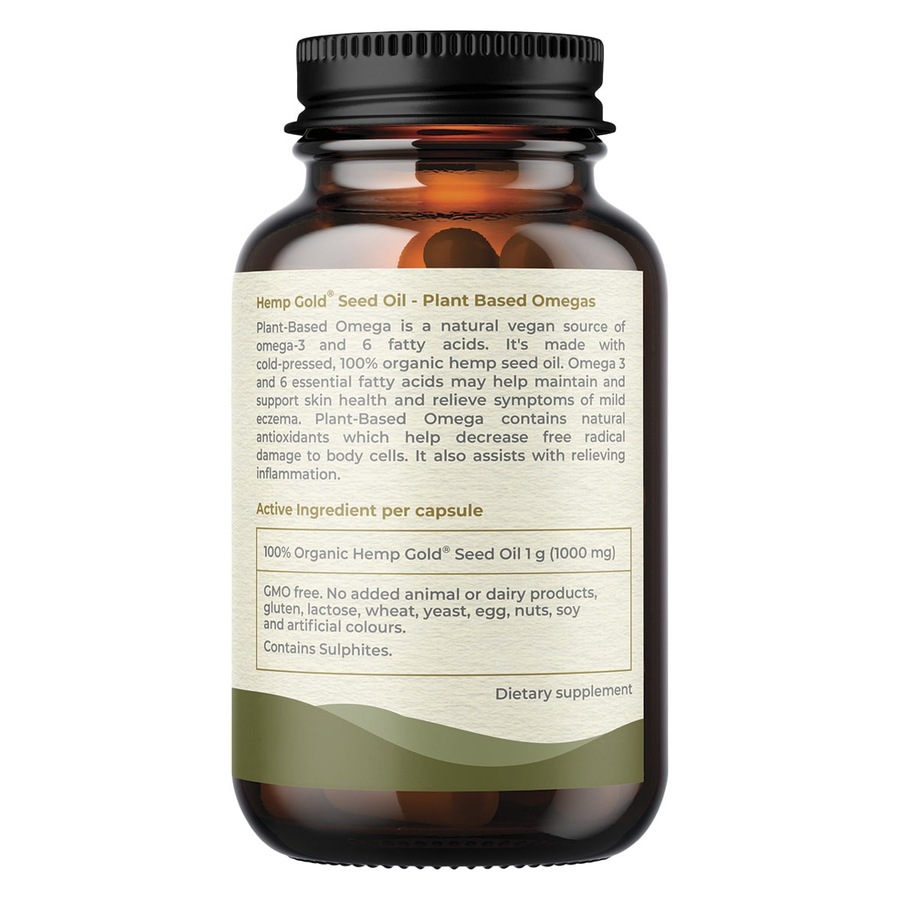 Hemp Foods Australia Plant-Based Omega with Hemp Gold Seed Oil 60 Capsules