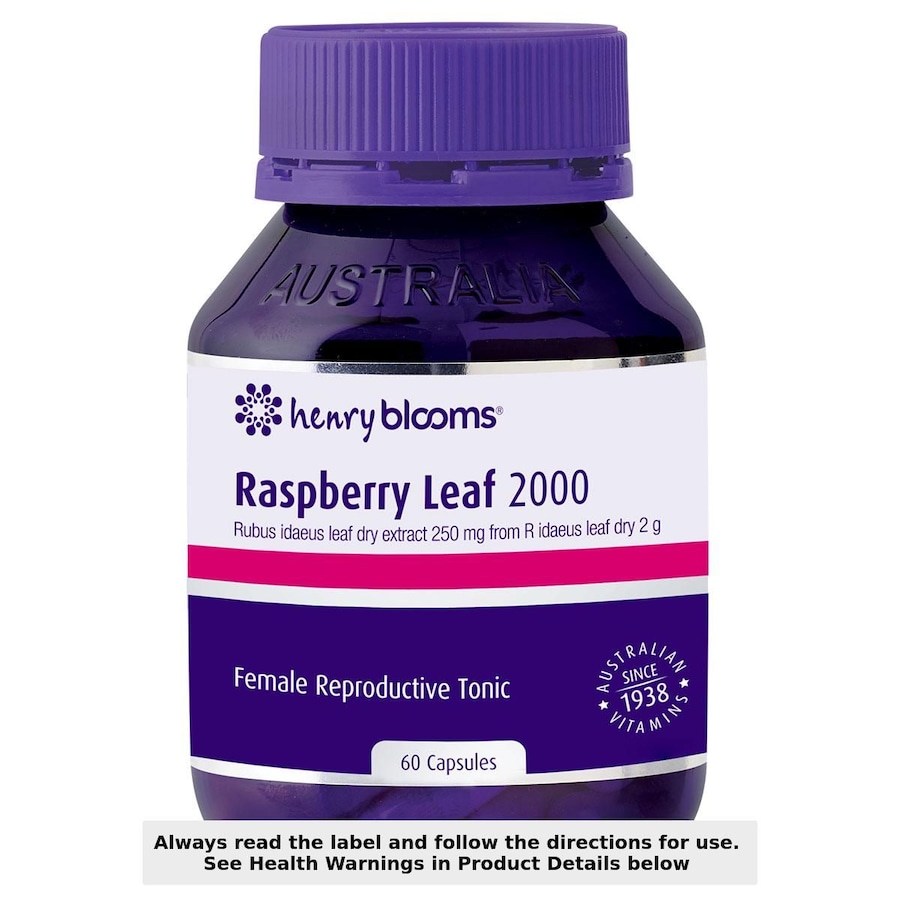 Henry Blooms Raspberry Leaf 2000mg 60 Capsules